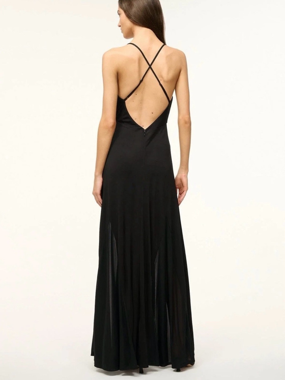 STAUD Fleur Dress – Black Sheer Cutout Maxi Gown NWT Size Small MSRP$450 - Picture 6 of 16